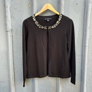 Banana Republic black with jewels wool blend cardigan, Small